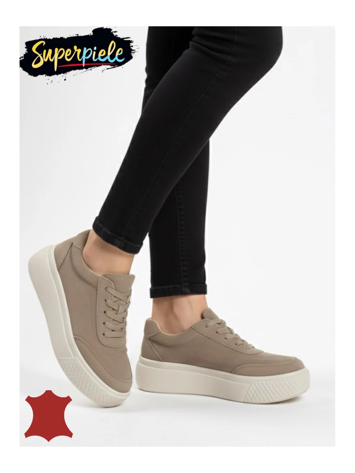 Pantofi casual dama din piele naturală cu talpa groasă