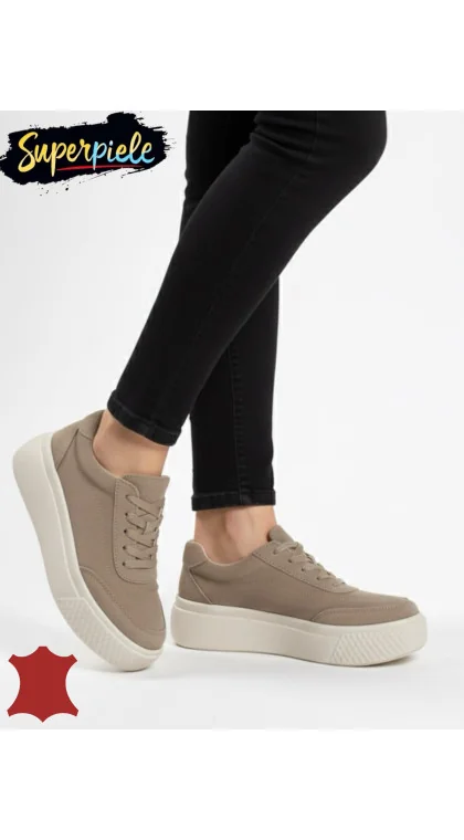 Pantofi casual dama din piele naturală cu talpa groasă