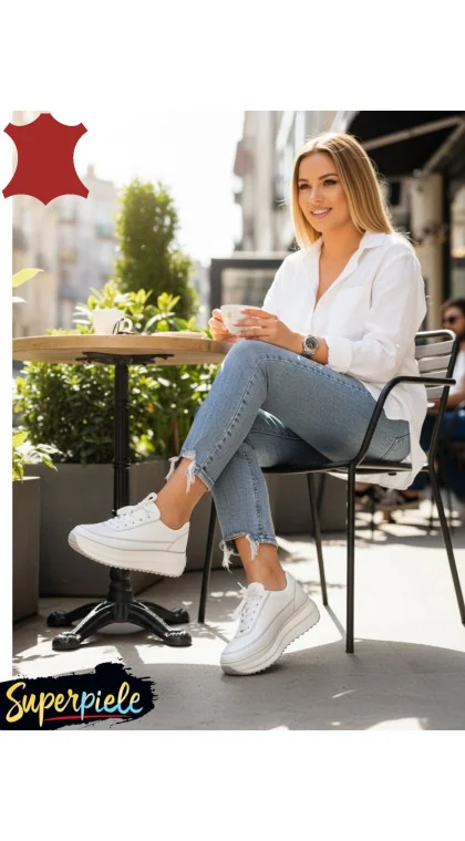 Pantofi casual dama piele naturala cu talpa groasa