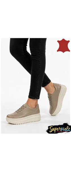 Pantofi casual dama piele naturala cu talpa groasa