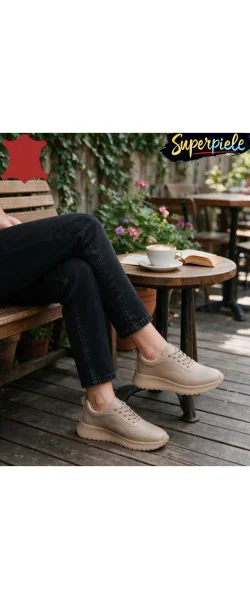 Sneakers dama realizați idin piele naturală, concepuți pentru confort zilnic