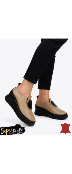 Pantofi casual dama piele naturala grey Leather cu aplicatie metalica