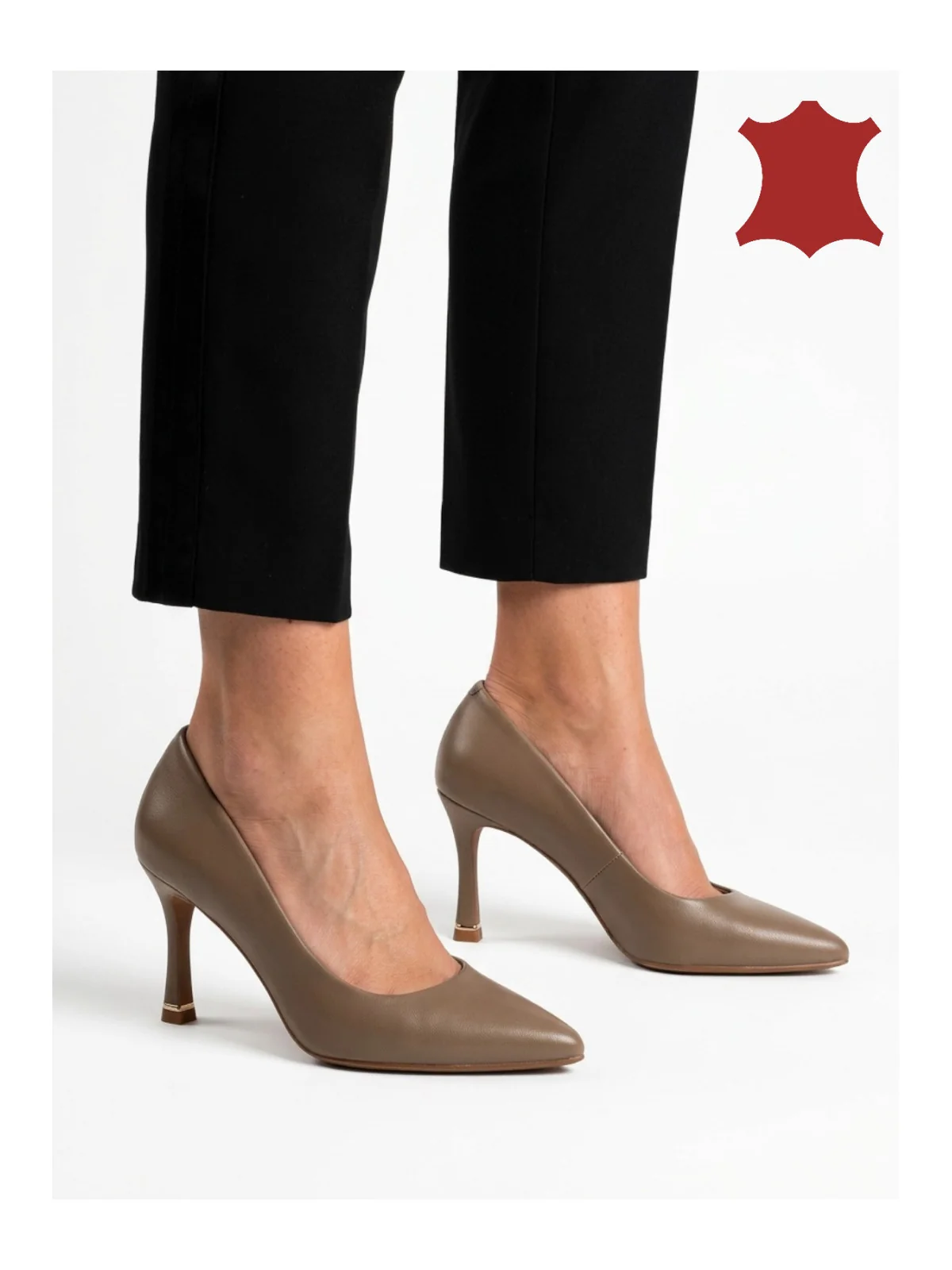 Pantofi eleganți stiletto din piele naturală