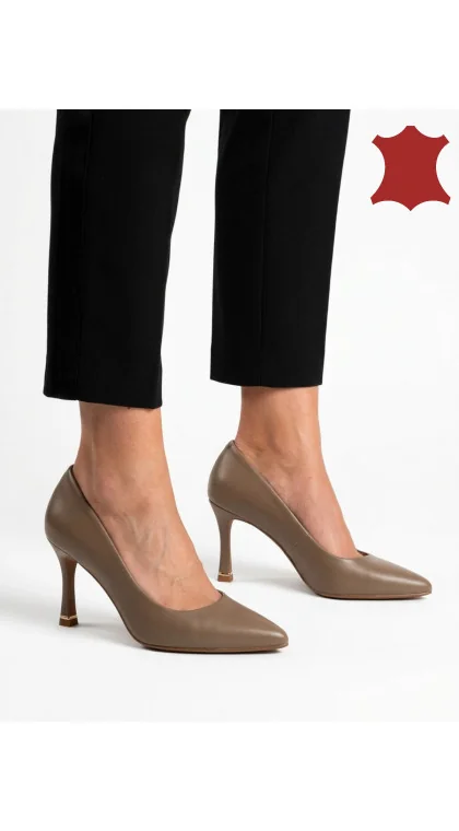 Pantofi eleganți stiletto din piele naturală