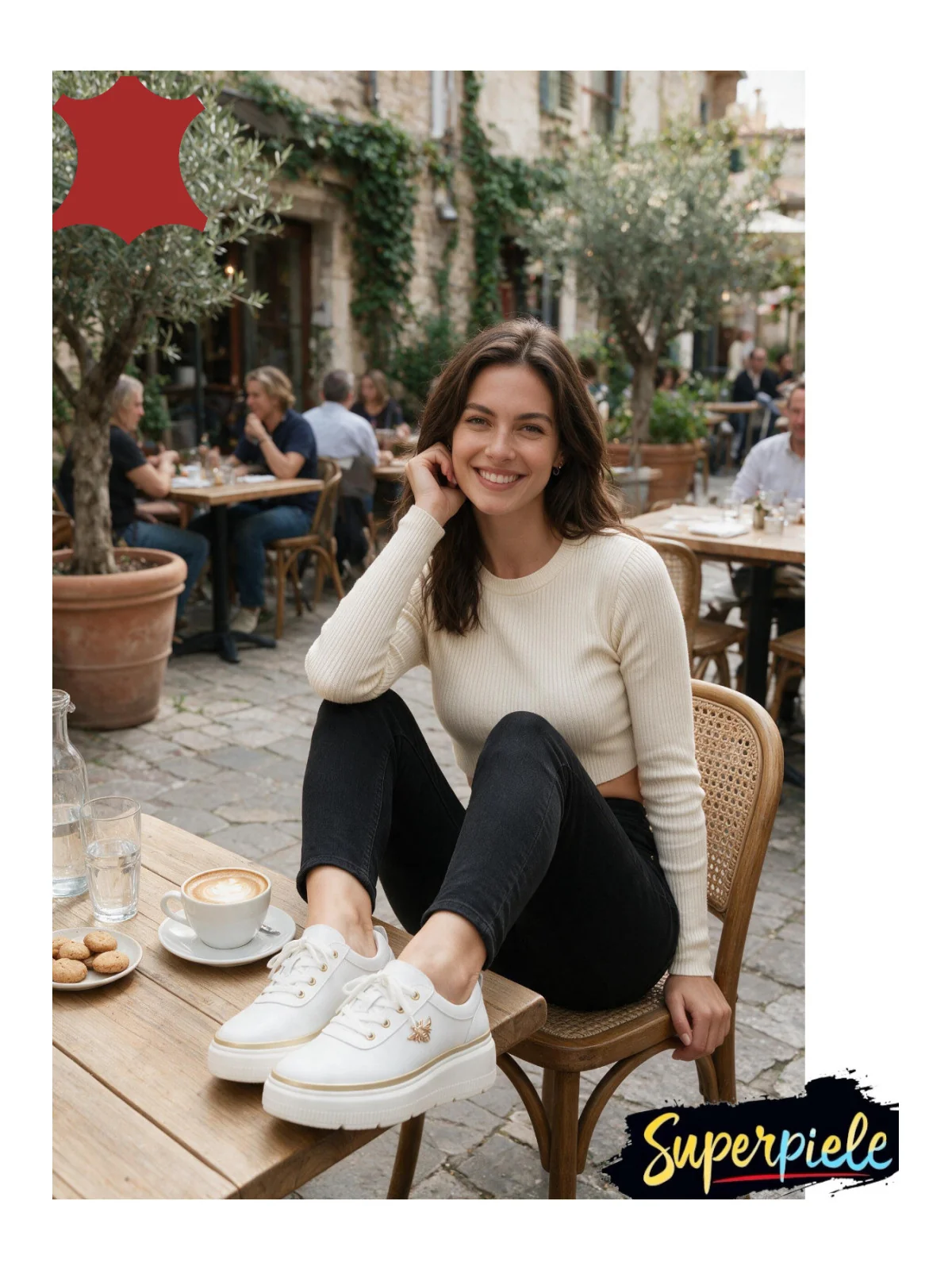 PANTOFI CASUAL DE DAMĂ DIN PIELE CU DETALIU albina