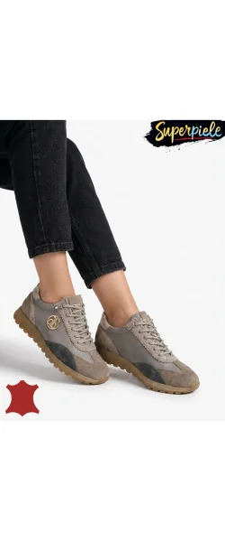 Adidasi damă multicolor din piele naturală cu talpă flexibilă