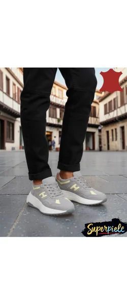Sneakers Damă la modă din Piele Naturală cu Talpă groasă