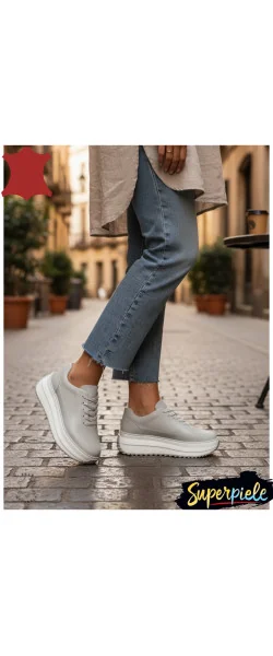 Pantofi casual dama piele naturala cu talpa groasa