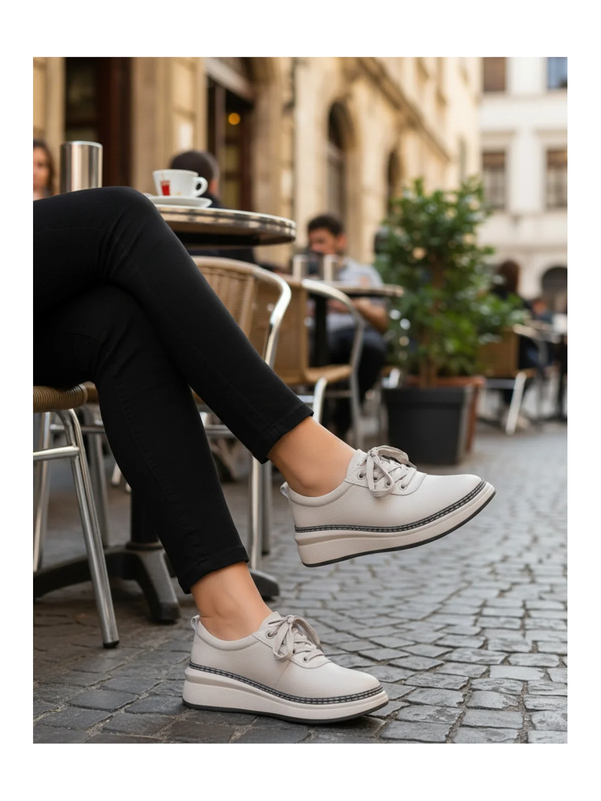Pantofi casual dama piele naturala cu varf rotund si talpa flexibila