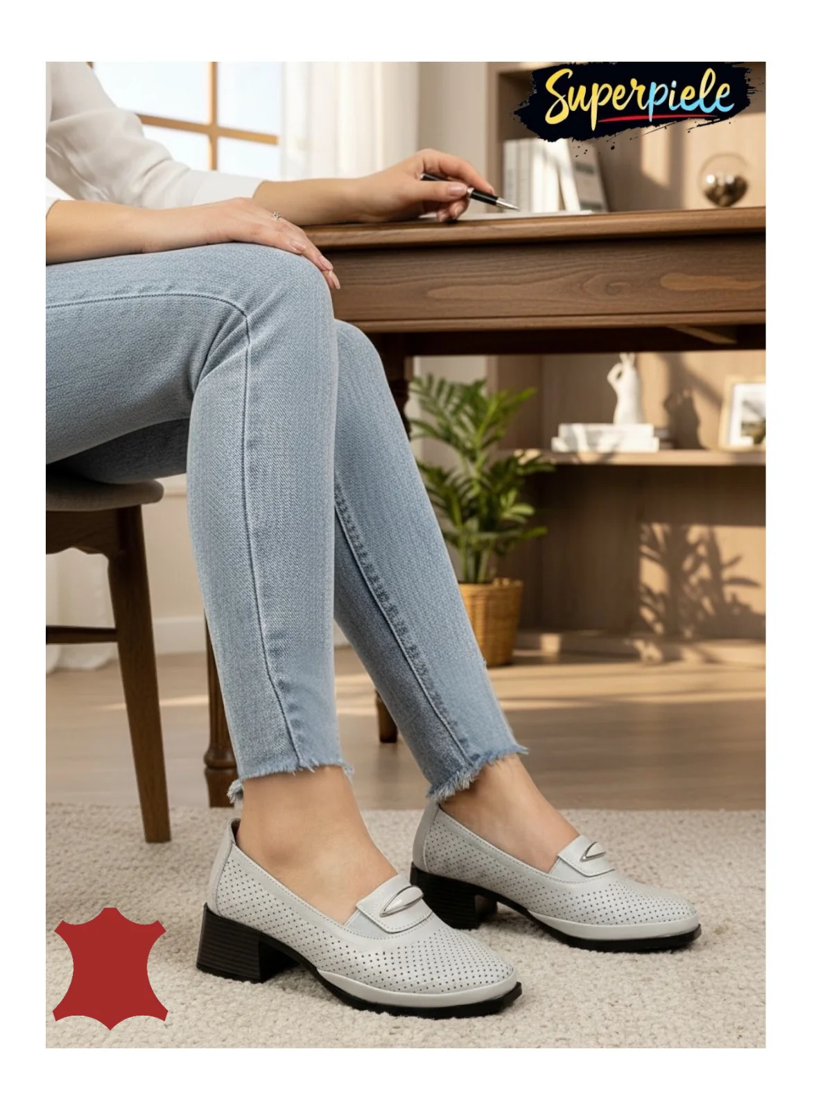 PANTOFI ELEGANTI DIN PIELE NATURALA CU TOC MIC Gros