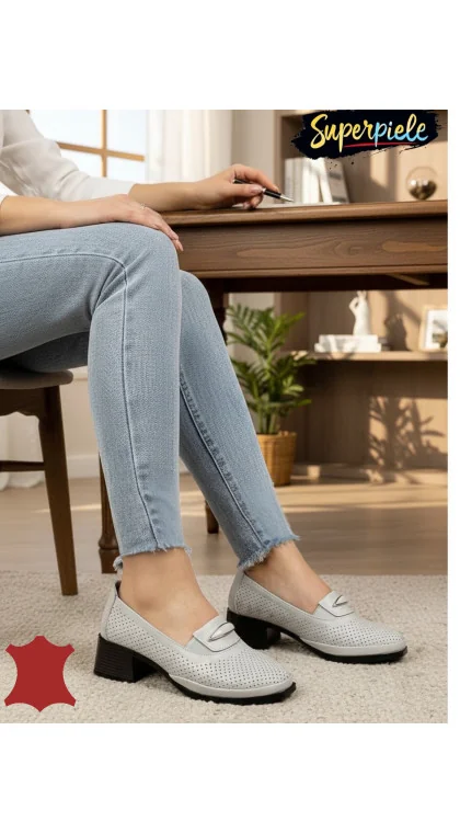 PANTOFI ELEGANTI DIN PIELE NATURALA CU TOC MIC Gros