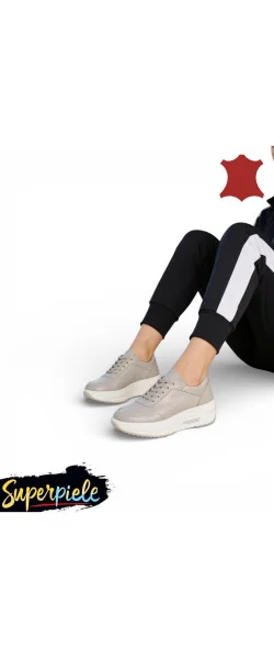 Pantofi casual damă din piele naturală cu talpă groasă și șireturi