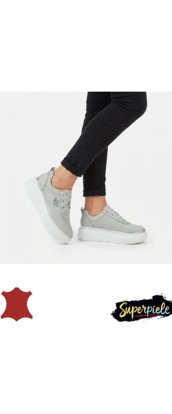 PANTOFI CASUAL DE DAMĂ DIN PIELE CU DETALIU albina