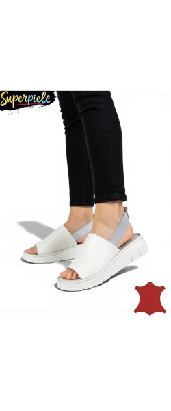 Sandale damă moderne din piele naturală cu elastic și talpă groasă