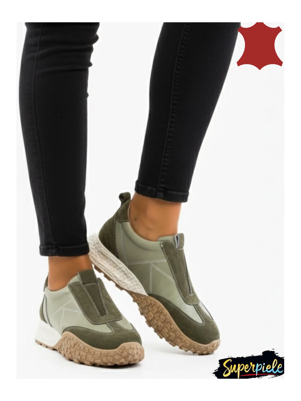 Pantofi sport casual din piele întoarsă pentru femei