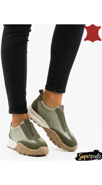 Pantofi sport casual din piele întoarsă pentru femei