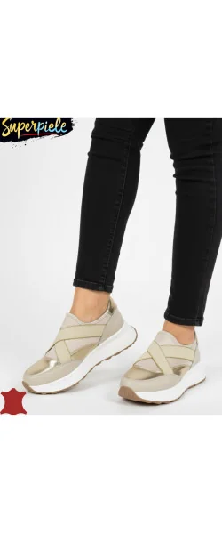 pantofi casual dama din piele naturală fără Siret cu elastici