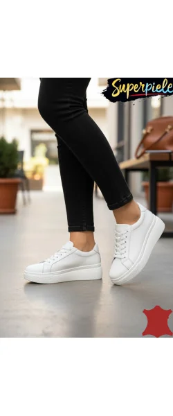 Pantofi casual din piele naturală pentru femei cu talpă groasă