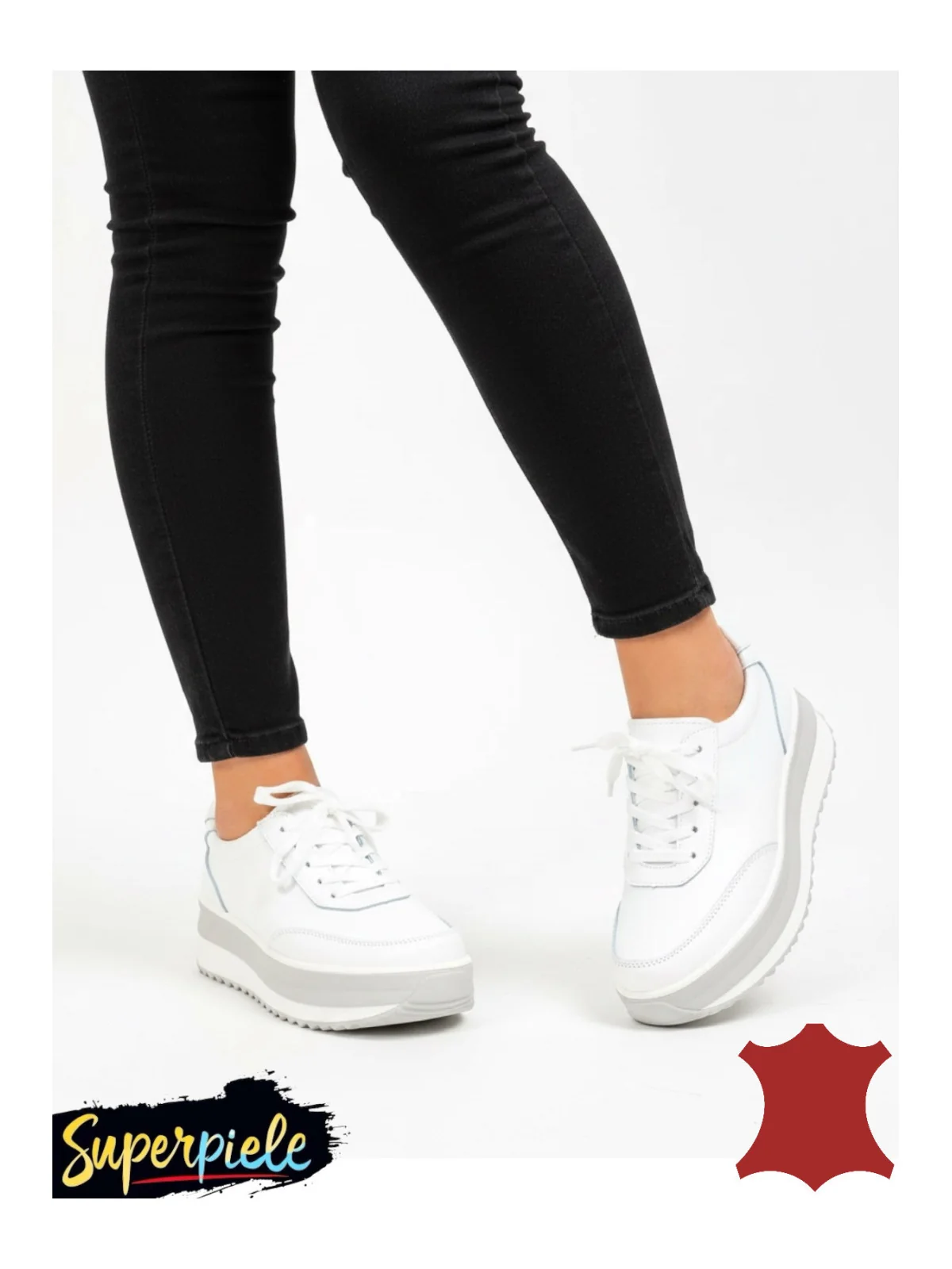 Pantofi casual dama piele naturala cu talpă groasă