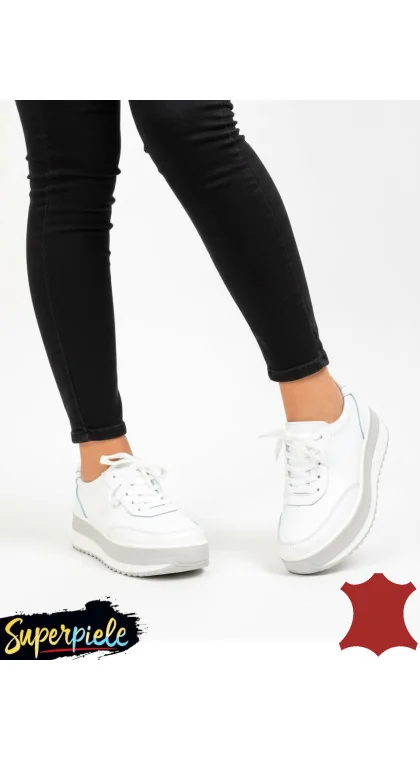 Pantofi casual dama piele naturala cu talpă groasă