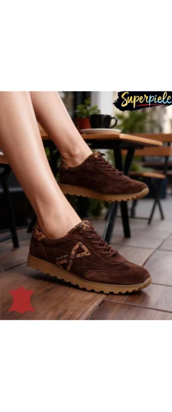 Pantofi casual damă cu talpă ușoară din piele naturală