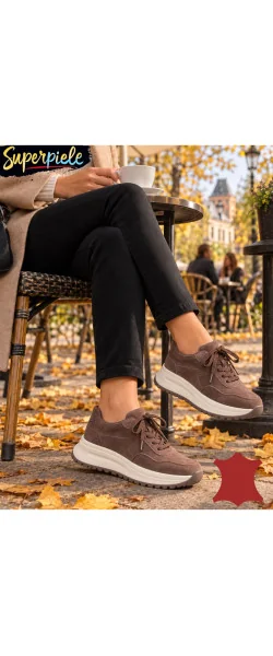 Pantofi Casual Damă din Piele Naturală Întoarsă Super ușori