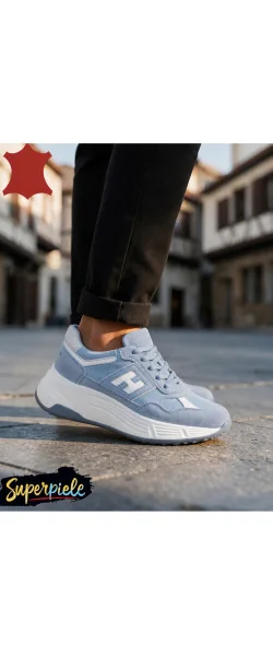 Sneakers Damă la modă din Piele Naturală cu Talpă groasă