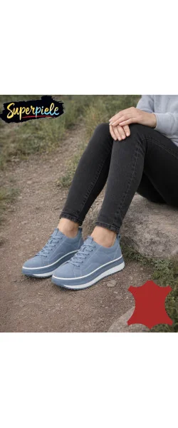 Pantofi casual dama piele naturala cu închidere șireturi ,talpa groasă