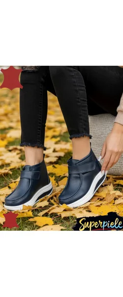 Ghete damă din piele naturală cu închidere tip arici