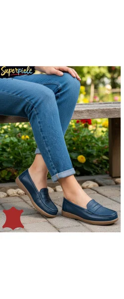 Mocasini Dama Piele Naturala moale cu talpă joasă flexibilă
