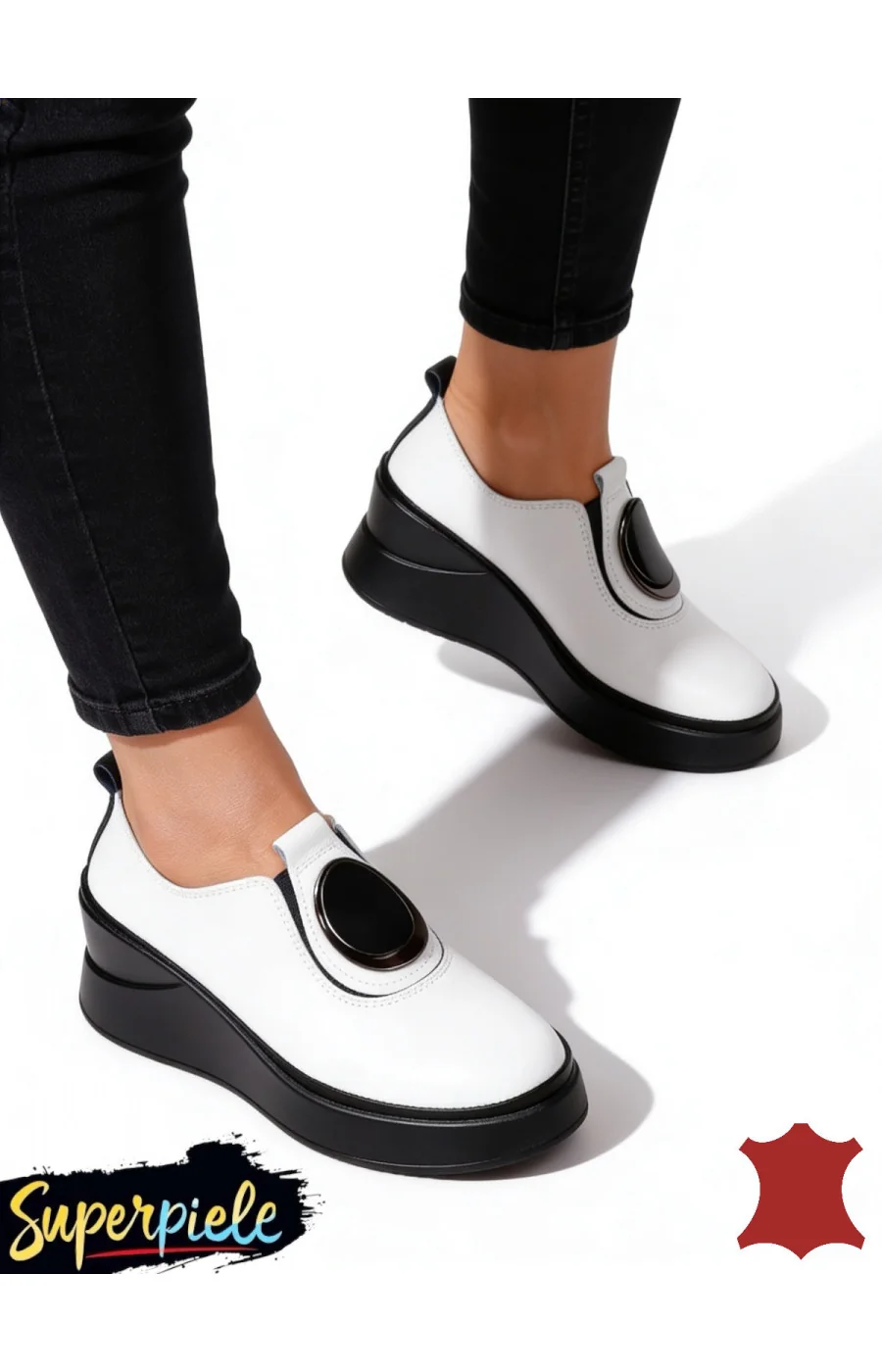 Pantofi casual dama piele naturala grey Leather cu aplicatie metalica