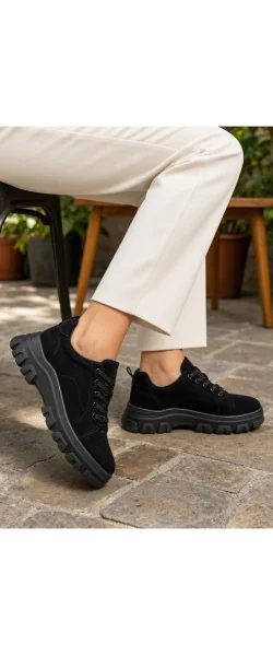 Sneakers beige Leather damă piele naturală super ușori și comozi
