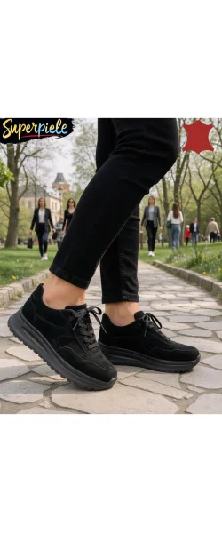 Pantofi Casual Damă din Piele Naturală Întoarsă Super ușori