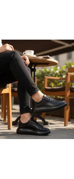 Pantofi damă casual din piele naturală cu talpă groasă