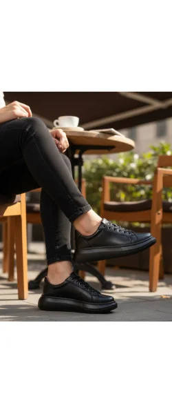 Pantofi damă casual din piele naturală cu talpă groasă