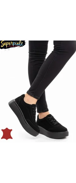 Pantofi casual dama din piele naturală cu talpa groasă