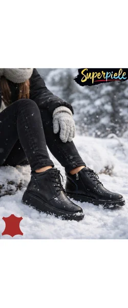 Ghete scurte de damă din piele întoarsă, căptușite, cu închidere cu fermoar