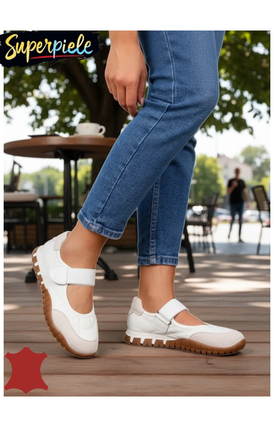Balerini damă din piele întoarsă NATURALĂ și textil cu talpă flexibilă
