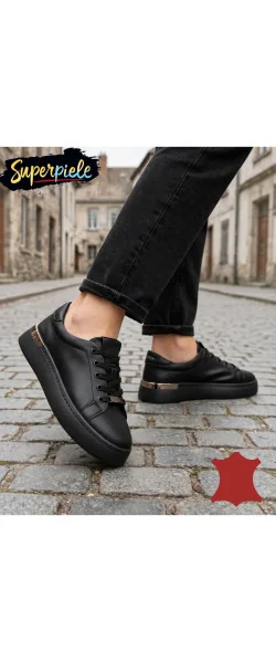 Pantofi casual damă din piele naturală cu talpă groasă