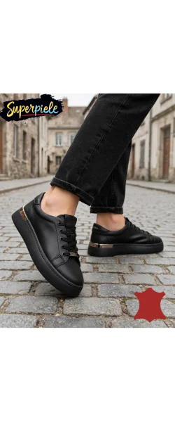 Pantofi casual damă din piele naturală cu talpă groasă