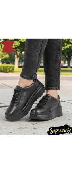 Pantofi casual dama piele naturala cu talpa groasa