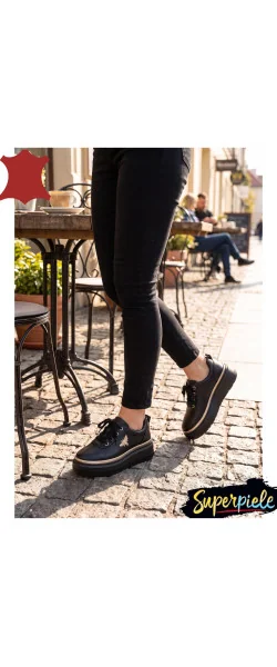 PANTOFI CASUAL DE DAMĂ DIN PIELE CU DETALIU albina