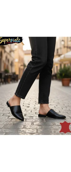 Mules damă din piele naturală handmade calitate premium
