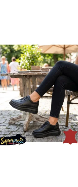 Pantofi casual dama piele naturala cu talpă groasă