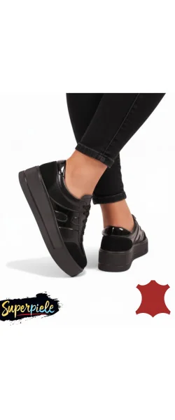 Pantofi casual din piele albi și grey Leather pentru femei T-8076