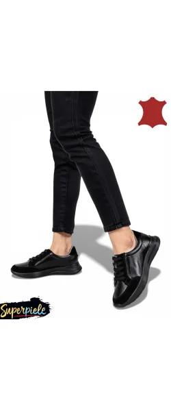 pantofi casual dama din piele naturală cu piele întoarsă ,închidere cu șireturi