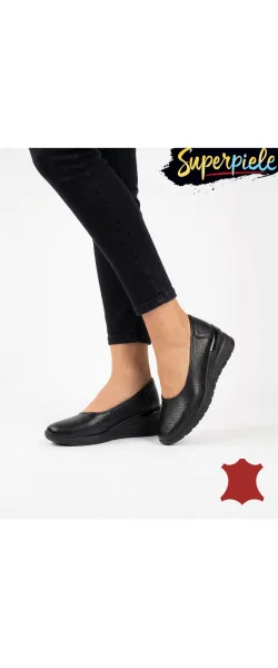 Balerini damă cu platformă din Piele Naturala Dama Peforati