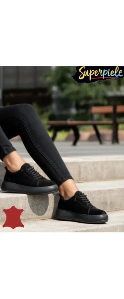 Pantofi casual damă din piele întoarsă naturală cu talpă groasă