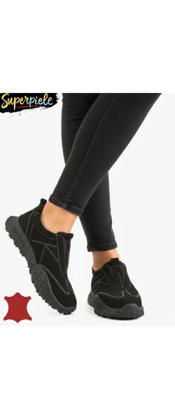 Pantofi sport casual din piele întoarsă pentru femei