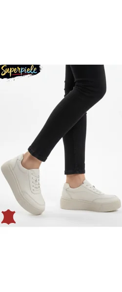 Pantofi casual dama din piele naturală cu talpa groasă